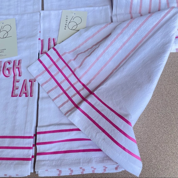 6 Project 62 Kitchen Hand Towel Lot Live Laugh Eat 100% Cotton - Picture 9 of 10